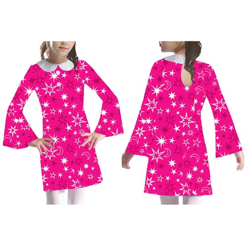Kids Girls Sundress Midi Dresses 80s Dress Up Fancy Clothing Diva Outfit Music - Picture 27 of 67