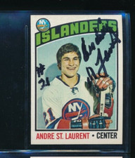 1976-77 Topps #29 Andre St Laurent Islanders Exmt Signed Autograph (HF34) SWSW6