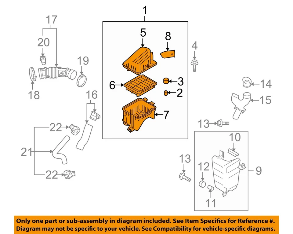 Conjunto de filtro de aire usado se adapta a: Chevrolet Aveo 2006 grado A Foto 2 de 4