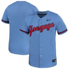Gonzaga Bulldogs Nike Men's Light Blue Full-Button Official NCAA Baseball Jersey