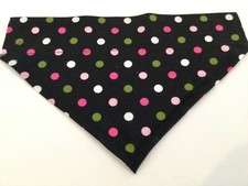 Polka Dot on Black Medium Over the Collar Dog Bandana Pet Accessory