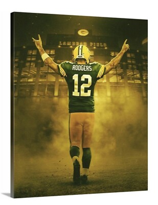 Aaron Rodgers Green Bay Packers Canvas 16x20 Football Quarterback