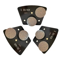 3 Pack Trapezoidal Grinding Disc for Concrete Bolt on Grinders 30 Grit Hard Bond