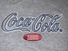 VINTAGE COCA-COLA WARE XL SWEATSHIRT LONG SLEEVE 1886 Gray Logo