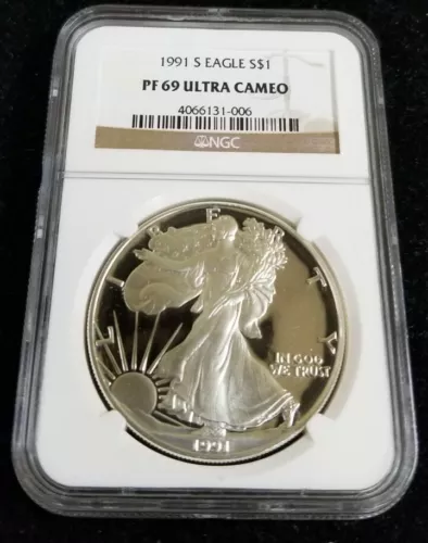 1991-S $1 Proof American Silver Eagle NGC PF69 Ultra Cameo