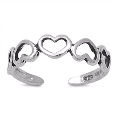 USA Seller Open Heart Toe Ring 925 Sterling Silver Best Price Plain ...