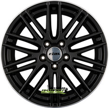 4x Rial KiboX diamant-schwarz hornpoliert 9x20 ET43 - LK5/112 ML66.5 Felge Alu