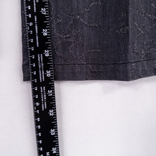 Nygard Jeans Womens 14 Charcoal Black Trouser Style Floral Embroidered Lined - Picture 7 of 9