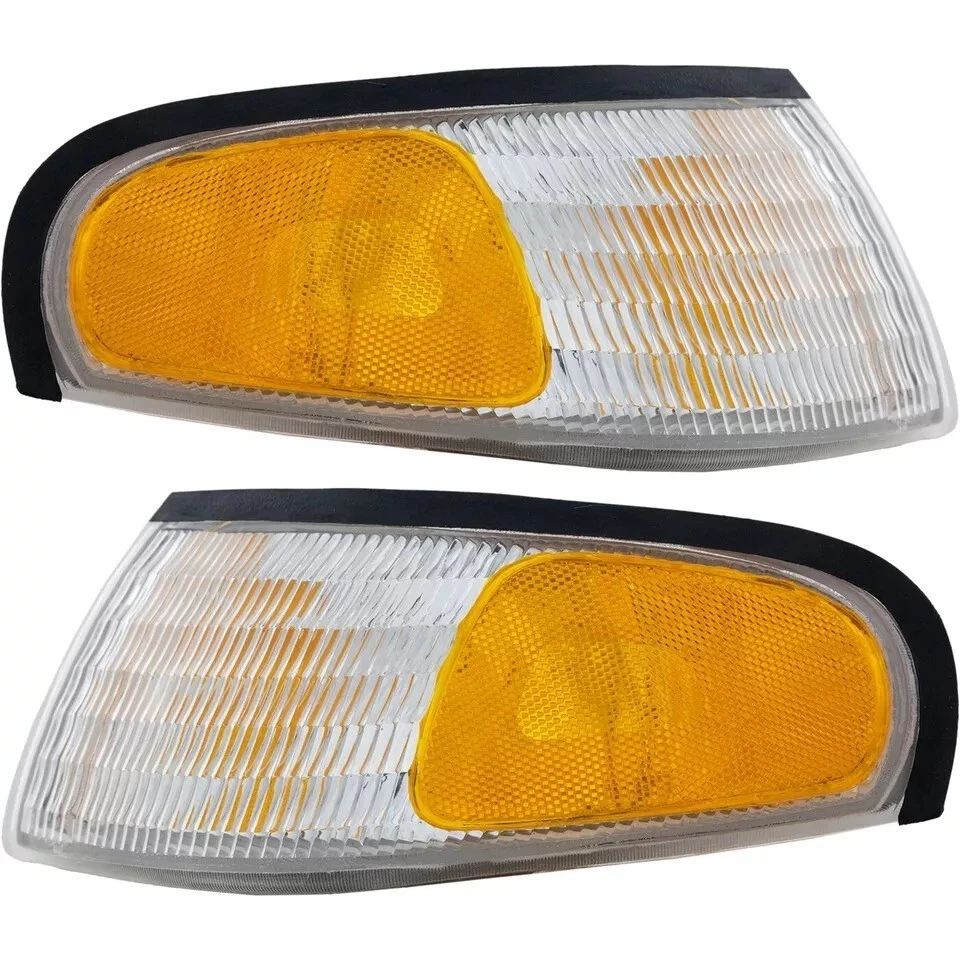 New Front Corner Light Driver and Passenger Side Set Fits 1994-1998 Ford Mustang Foto 2 de 4