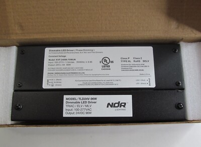 NDR TLD24V-96W 24V DIMMABLE LED DRIVER/ POWER SUPPLY TRIAC/ELV/MLV 100-277 VAC