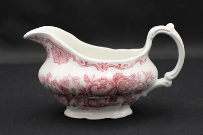 Ridgway Windsor rot England mit Blumenmotiv Sauciere Soße Porzellan 18 cm x 9 cm
