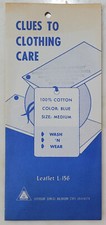 Vintage Four-fold Pamphlet, “Clues to Clothing Care” by OSU (c1960s)