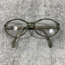 Vintage French Round Cat Eye Glasses Grayish Green Eyewear