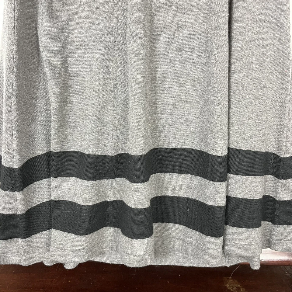 J Howard  (Size S) Women's Gray Belted Cowl Collar Sweater Dress Fit & Flare - Image 2 of 4