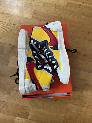 Nike X Sacai Blazer Mid Space Beach Varsity Maize Uk6 Us7 Brandneu