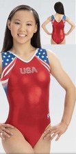 New GK ELITE gymnastics USA Leotard WORLD CHAMPIONSHIP ALLEGIANCE Replica SZ: AM