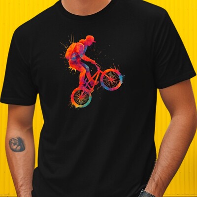 T-Shirt Herren BMX Fahrrad Motiv Baumwolle Größe S bis 5XL