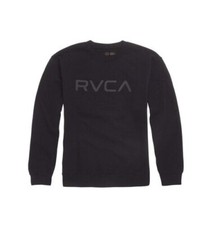 RVCA BIG RVCA CREW FLEECE Black Charcoal Grey Logo D Crewneck Men's Sweatshirt