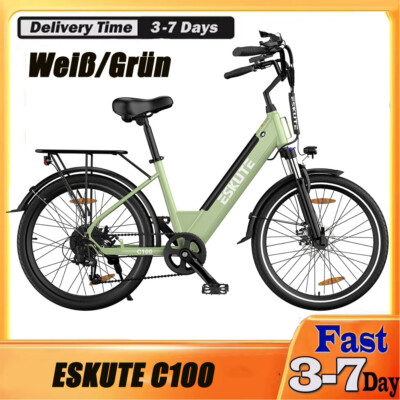 250W ESKUTE C100 Elektrofahrrad 36V 10.4Ah 26*1.75  Reifen 50-60km Reichweite