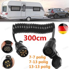 Przewód spiralny do przyczepy przedłużacz 7/13-biegunowy złącze wtykowe 3m M/W DE