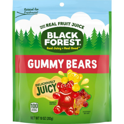 Black Forest - Gummy Bears - Real Fruit Juice Candy - 6 Fruity Flavors - 10 oz