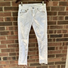 Rag  Bone DRE White Capri Distressed Skinny Jeans Women  s Size 25 in