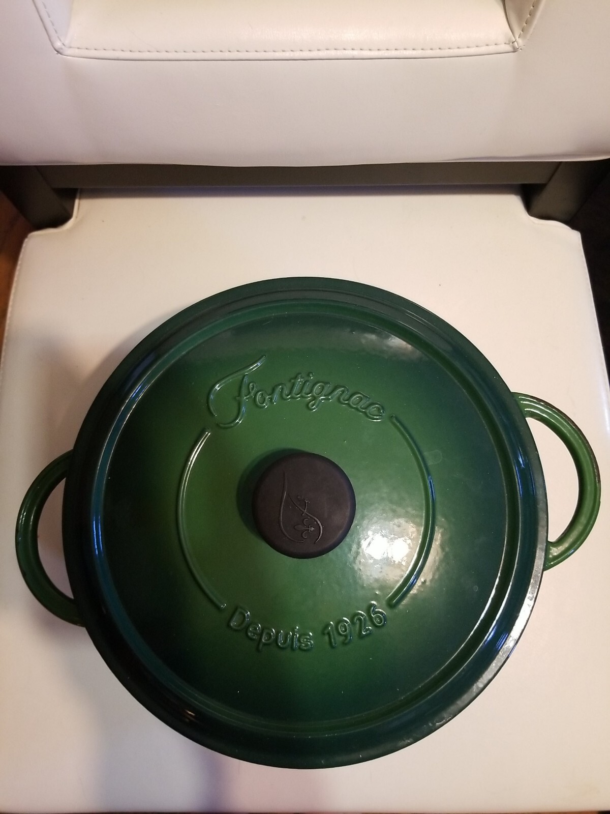 Fontignac France POT GREEN Enamel Iron Dutch Oven 5 Quart 26 eBay
