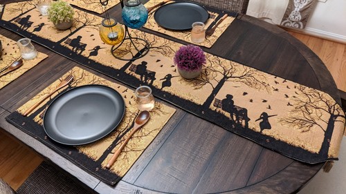 DaDa Bedding Autumn Breeze Family Blessing Dining Woven Tapestry Table Runner - Picture 8 of 8
