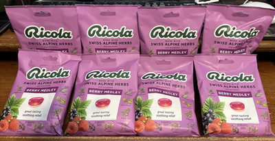 New Ricola Berry Medley Throat Drops 8 pack 19 Count Each 152 total EXP 1/27/26