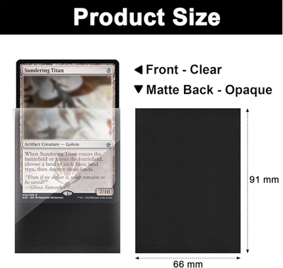 mtg card sleeve size mm Black Sleeves 200 Pack Compatible with Card Sleeves Sturdy Matte Back F 9905 or SKS MTG Sleeves & Toploaders |