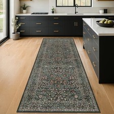 Non Slip 2x6 Kitchen Runner Rug Washable, Rubber Backed Hallway Runner Rugs,