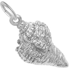 Horse Conch Shell Charm - Metal - Sterling Silver