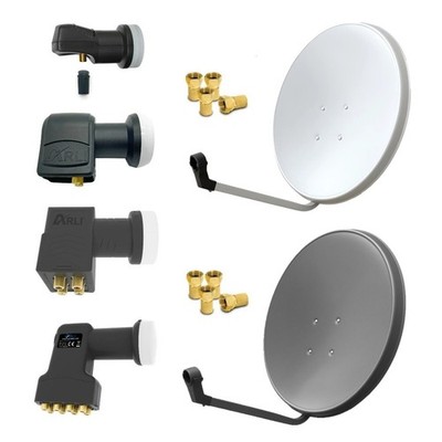 Sat Anlage 60 cm Antenne Set Single 1 / Twin 2 / Quad 4 / Octo 8 LNB Teilnehmer