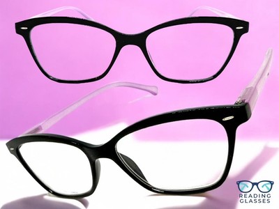 SPEXX Eyewear Damen Lesebrille Modern Retro Cat-Eye, Schwarz +2,00 Klar