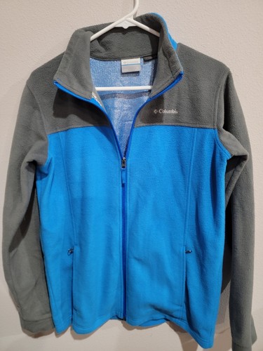 Columbia Sportswear Youth XL 18-20 Blue Gray Long Sleeve Full Zip Fleece