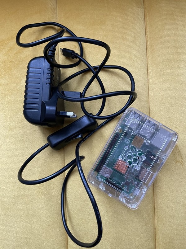 Raspberry Pi 3 B+ With Power Adapter in Clear Case