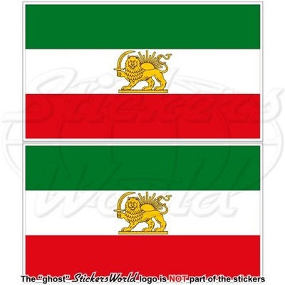PERSIA, Former Iranian Flag, Iran Persian 75mm (3'') Vinyl Stickers Decals x2