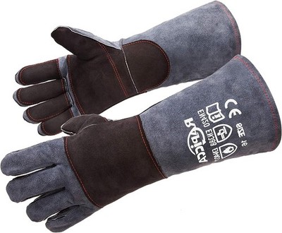 Fireproof 16'' Leather Gloves 932°F Heat Resistant for Grill, Fireplace, Welding