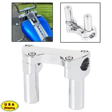 Chrome 4" Tall Handlebar Risers 1" Top Clamp For Harley Dyna Fat Boy Iron 883 US
