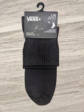 Vans Half Crew Socks, Black, Unisex 9.5-13, Cotton Blend, NWT