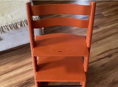 Stokke Tripp Trapp Triptrap Orange   Holz Hochstuhl Newborn fähig oder Bügel