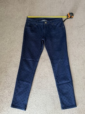 (C&A) Skinny Jeans EU 40   Navy Polka Dot Stretch Denim Pants