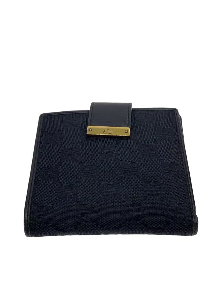 GUCCI Bi-fold Wallet Black All-over Pattern Men's 74209・6416