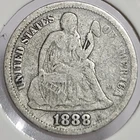 1888 Seated Liberty Silver Dime 10C - Philadelphia Mint - FREE SHIPPING!