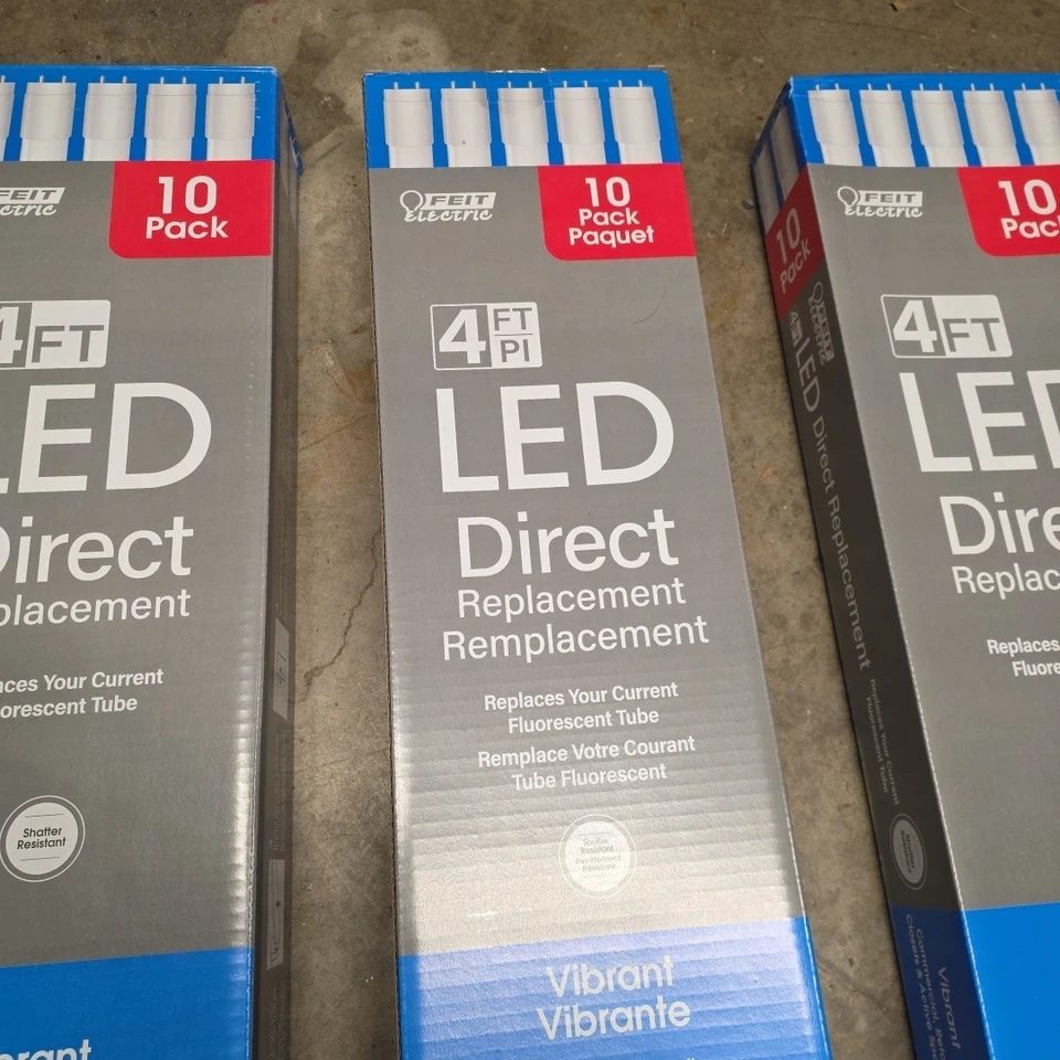 30 Pack / Feit Electric 4ft Led Direct Replacement T8 Light Tubes Daylight 6500K - Image 2 of 4