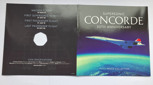 2019 Guernsey Concorde 50 Pence 3 Coin Set Outer Box Only NO COINS