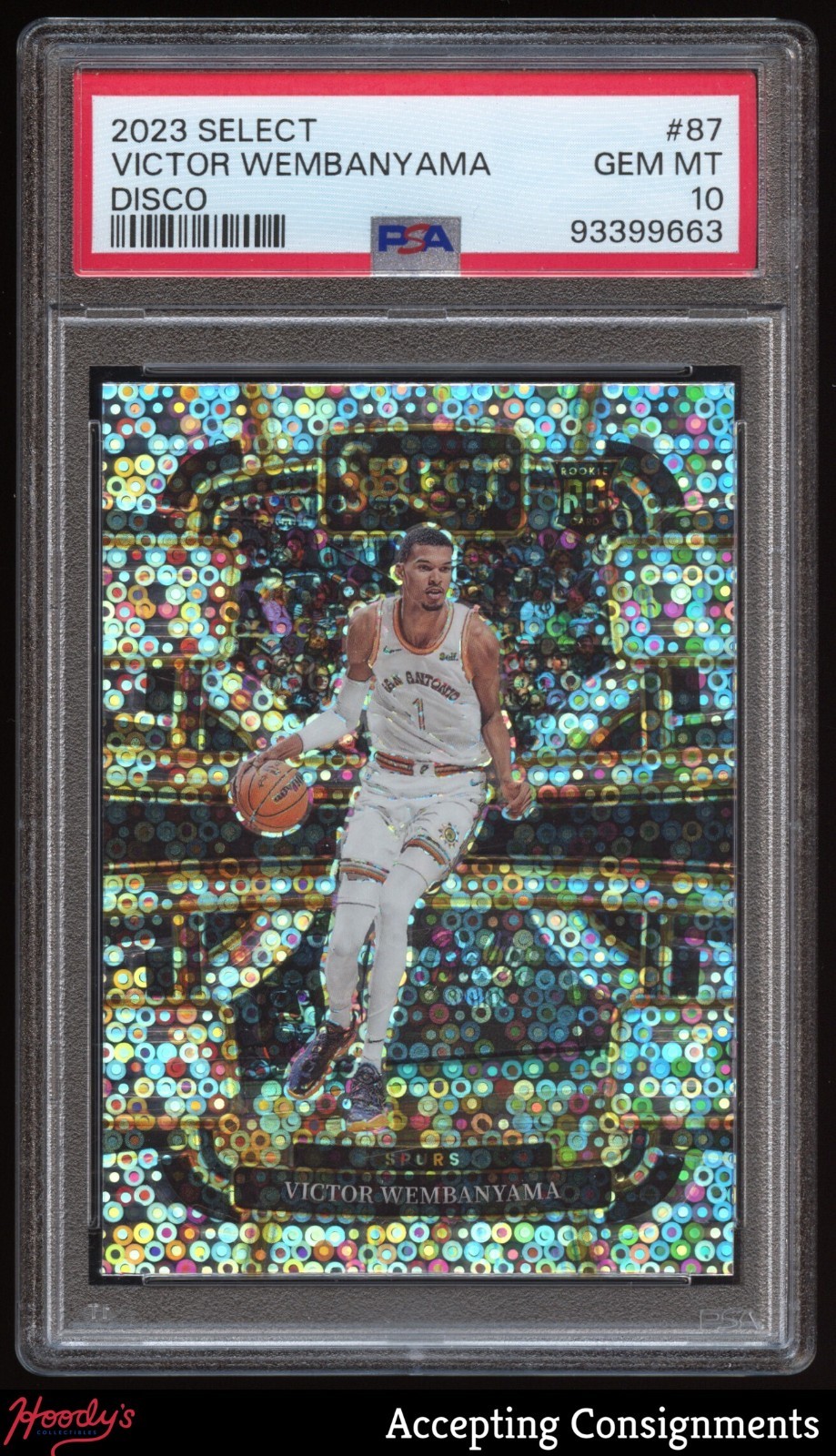 2023-24 Select Disco #87 Victor Wembanyama Concourse ROOKIE RC PSA 10 GEM MINT view 1