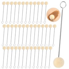 60Pcs Wool Daubers with Metal Handle, Wool Daubers Ball Brush, Leather Dye Ap...