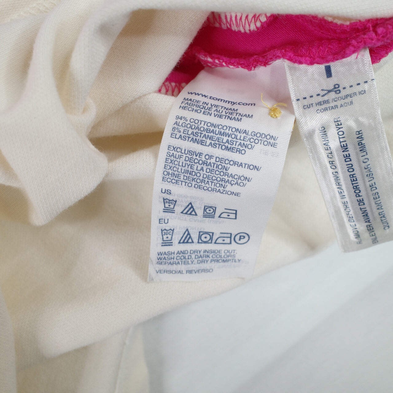 Tommy Hilfiger Pink White Polo Crest Women's Extra Small thumbnail 6