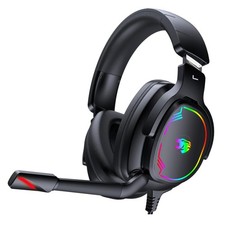 Comfortable Over-Ear Gaming Headphones with Noise-Canceling Microphone - Black